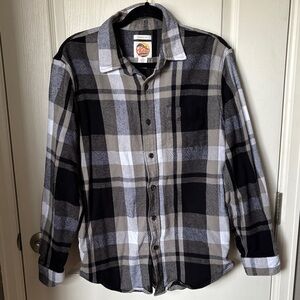 C&C California Men's Casual Plaid Shirt in Black, Gray, and White